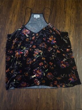 Johnny Was Jade Velvet Chella Floral Cami Tank Large